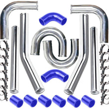 SUNROAD Universal 3" Inch Aluminum Intercooler Piping U-Pipe Kit & Coupler & T-Bolt Black or Blue