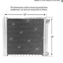 CLIMAPARTS CNFP1818 A/C Universal Condenser Parallel Flow 18 x 18 O-ring #6#8