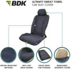 BDK UltraFit Car Seat Towel Cover, Rear Bench with Black Trim – Waterproof Machine-Washable Sweat Protector, Ideal for Gym Swimming Surfing Running Crossfit, Universal Fit for Auto Truck Van and SUV