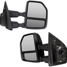 ROADFAR Towing Mirrors Compatible with 2017-2019 For Ford F250 F350 F450 Super Duty Tow Mirrors Power Heated Turn Signal Clearance Auxiliary Parallel Auxiliary Light Temperature Sensor Black Housing
