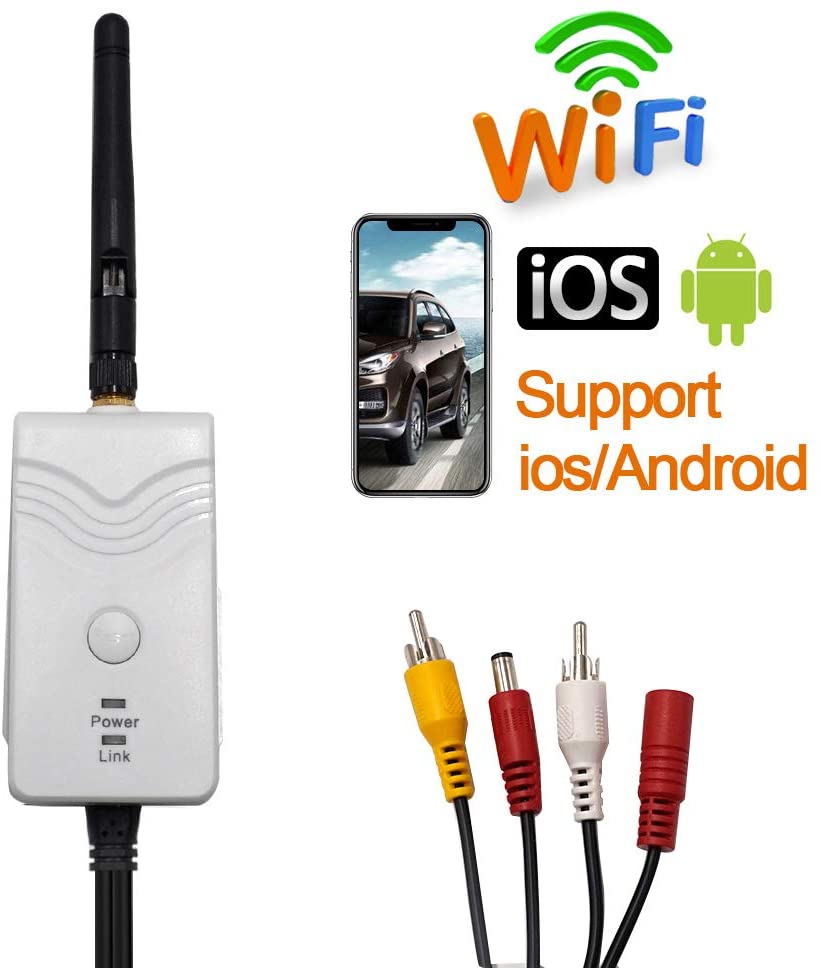 Fumei Car Backup Camera Realtime Video WiFi Transmitter for iPhone iPad Andriod Phone and Pad (White)