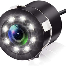 JPP Car Rear View Camera - Backup Camera, Suitable for Car 170° Viewing Angle Night Vision Waterproof, with 8 LED Lights