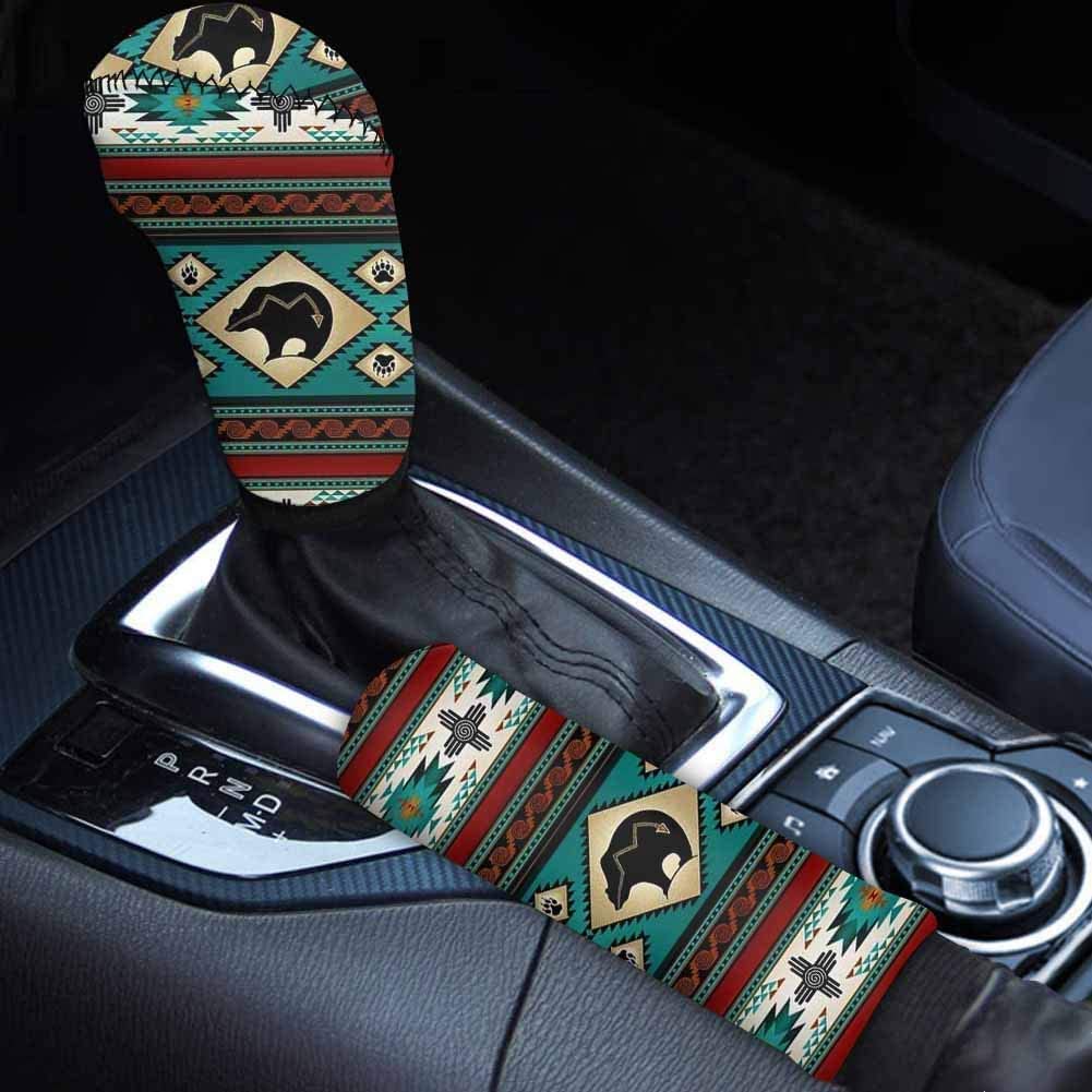 Buybai Sunflower Auto Protective Interior Accessiores Brake Shell Gear Head Cover Car Handbrake Gear Shift Knob Cover 2 pcs Fit Most Cars Sedan SUV Van Truck