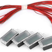 4Pcs LED Footwell Lights Interior Light with Wiring Harness OEM 4E0947415A 4E0947415 Fit for A3 A4 A5 A6 A7 A8 Q3 Q5 Q7