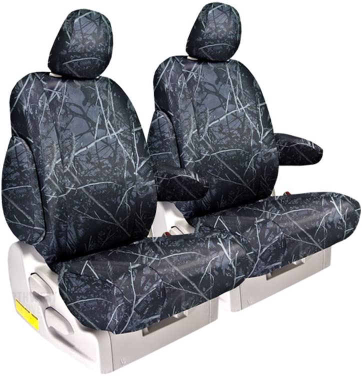Front Seats: ShearComfort Custom Moon Shine Seat Covers for Toyota Corolla (2020-2020) in Toxic Camo Solid for Sport Buckets w/Adjustable Headrests (S, SE, XSE Models Only)