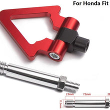 EPMAN Jdm Model Car Auto Trailer Hook Triangle Ring Eye Tow Towing Front Rear Aluminum For Honda FIT 08 (Black)