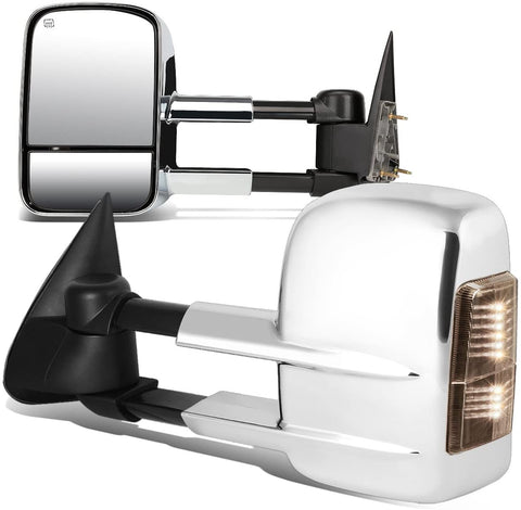 DNA Motoring TWM-001-T999-CH-SM Pair of Towing Side Mirrors