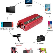 LVYUAN Power Inverter 1200W/2000W(Peak) DC to AC 12V to 110V Car Inverter DC 12V Inverter with 3.1A USB Car Adapter with Battery Clips
