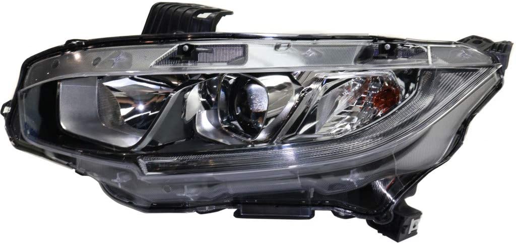 For Honda Civic Headlight Assembly 2016 17 18 2019 Driver Side | Halogen | Coupe/Hatchback/Sedan | CAPA | HO2502173 | 33150TBAA01