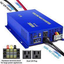 XYZ INVT 3000W Pure Sine Wave Power Inverter 12v to 110v 120v DC to AC with 2 USA Outlets 2 Set of Battery Cables, Power Converter for Home Off Grid, Solar System, RV.(3000W12V)