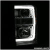 V2 LED Tube DRL Aftermarket Replacement Headlights for Ford F250 350 450 08-10 - Chrome/Clear Lens