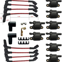 MAS 8 Pcs Square Ignition Coil with One Set Wires Compatible with Cadillac Chevy GMC Pontiac G8 Grand Prix H3 Tahoe Yukon Silverado Impala Trailblazer Avalanche 5.3L 6.0L V8 (8 coils & one set wires)