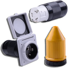 50 AMP RV Trailer Marine Power Cord Power Inlet - Female Twist locking Connector - Weatherproof Boot Kit