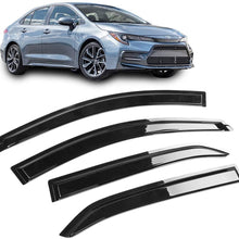 IKON MOTORSPORTS | Window Visors Compatible With 2020 Toyota Corolla Sedan | Smoke Tinted Slim Style Acrylic Sun Rain Guards Vents Windshield Tape On 4PC Set