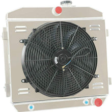 OzCoolingParts 4 Row Core All Aluminum Radiator + 2 x 10" Fan w/Shroud Kit for 1955-1957 1956 Chevry Bel Air/Del Ray/Nomad/210/150 V8, V8 Engine