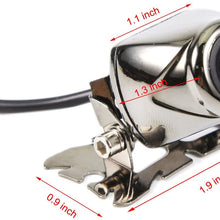 Car Front Bumper Camera Blind Spot Free, Stainless Chrome Silver Metal Shell, High Definition with No Parking Guide Lines, Wide Viewing Angle Non-Mirror Image Forward View - Free 6M 20FT Wiring Cables