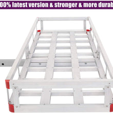 WYOHLLVO Latest Version & Stronger Haul Master Cargo Carrier, Aluminum Cargo Carrier Hitch Mount, Rear Hanging Luggage Frame Car Luggage Rack Cargo Carrier W/Waterproof Cargo Bag (Carry 500lbs)