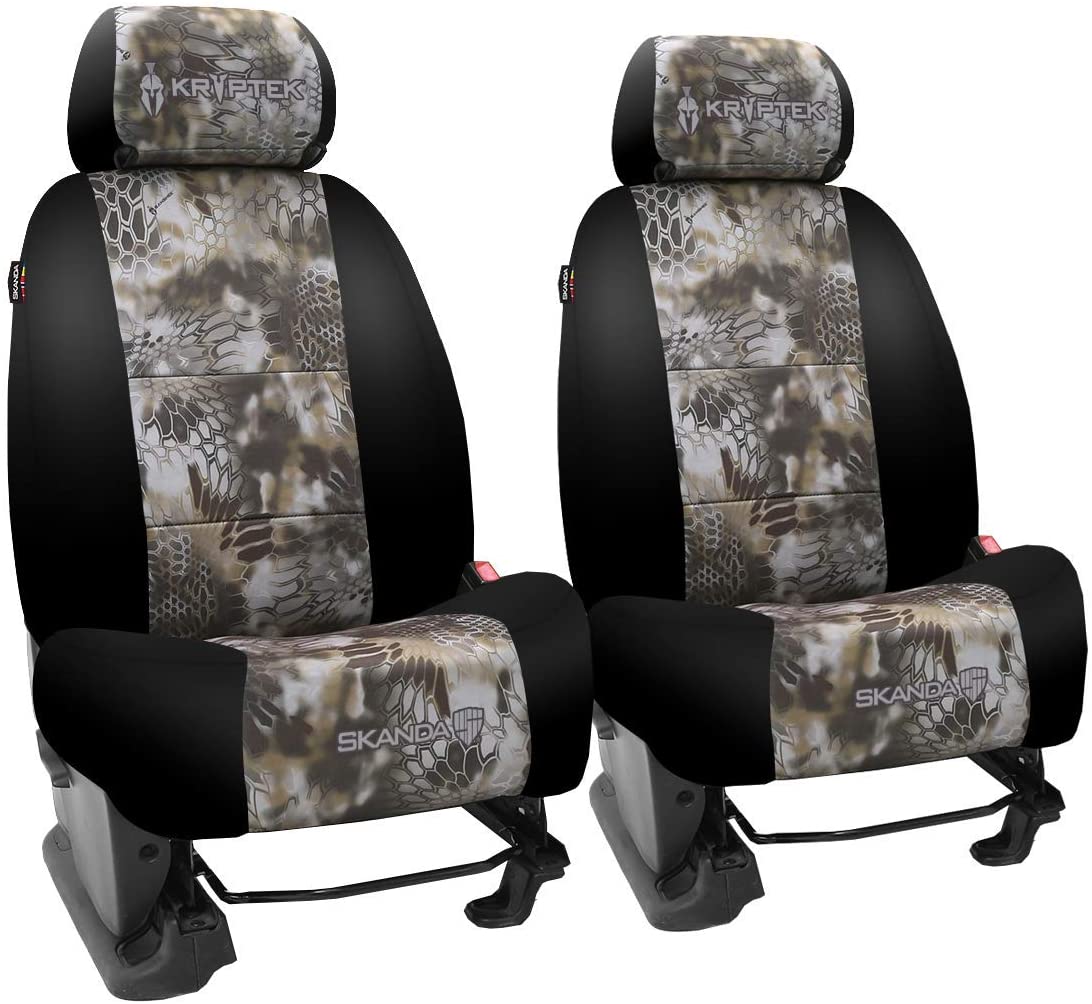 Front Seats: ShearComfort Custom Kryptek Neo-Supreme Seat Covers for Toyota Corolla (2020-2020) in Kryptek Neo-Supreme Highlander for Buckets w/Adjustable Headrests