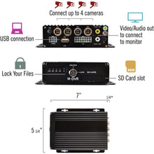 Pyle Car DVR Mobile Video - Audio Recorder Surveillance System Rearview, Backup and Dash Camera with HD 4 Channel and 12V-24V Input for Trucks, Trailers, Vans, Buses and Vehicles - PLCMDVR15