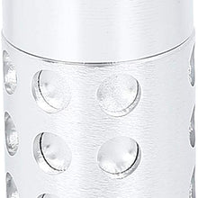 X AUTOHAUX Universal Aluminum Alloy Car Gear Stick Shift Knob with Button Lever Shifter Silver Tone