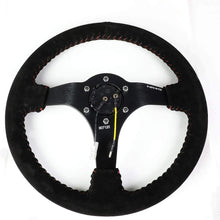 NRG Innovations Reinforced RST-036MB-S-RD 350mm Black Suede Steering Wheel + LED Keychain Flashlight