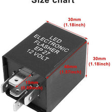 Xotic Tech 5-Pin EP27 FL27 Electronic LED Flasher Relay Decoder Fix As LED Turn Signal Bulbs Hyper Flash Fix Issues
