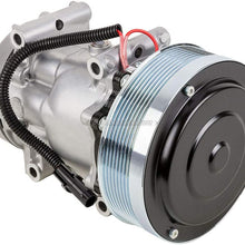 AC Compressor & 152mm 8 Groove A/C Clutch Replaces Sanden SD7H15 4499 4768 w/Dust Cover & 12v Clutch Switch - BuyAutoParts 60-02159NA New