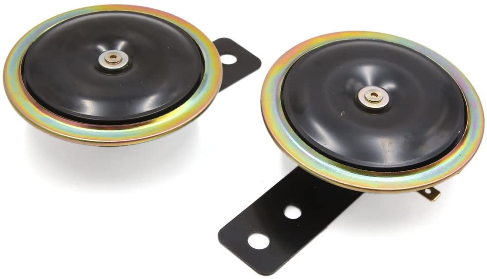 uxcell Pair DC 12V Universal Motorcycle Horn Electric Siren Trumpet Black 110dB