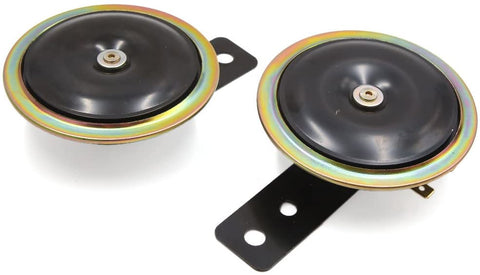 uxcell Pair DC 12V Universal Motorcycle Horn Electric Siren Trumpet Black 110dB