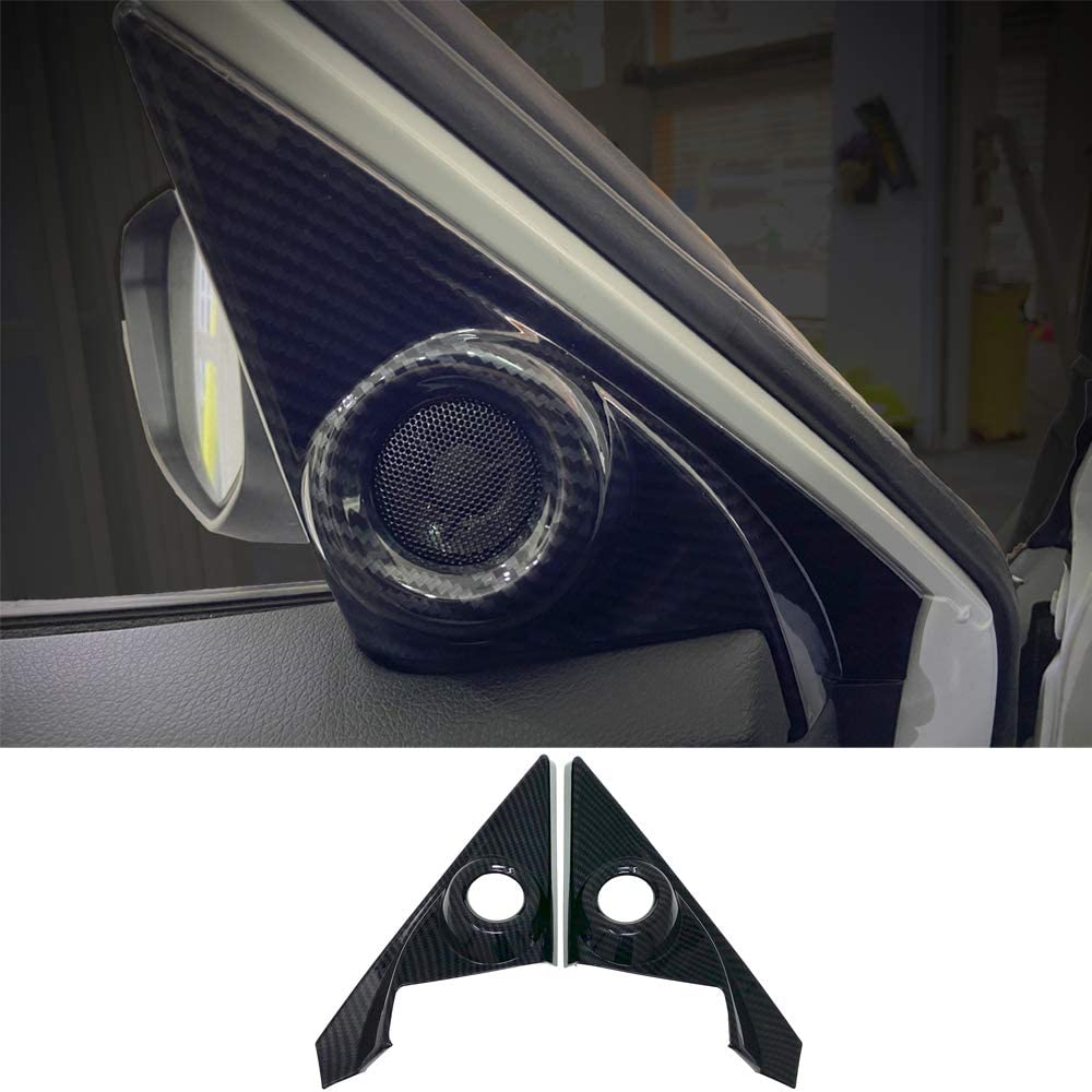 Carbon Fiber Grain Interior Front Door Speaker Window A Pillar Cover Trim For Honda 10th Gen Civic 2016 2017 2018 2019 2020