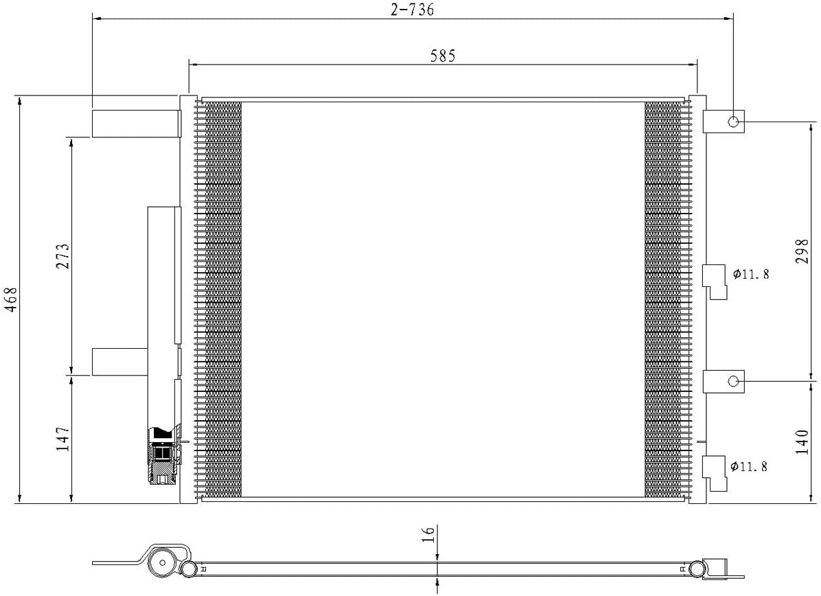OE Replacement RAM PICKUP-RAM-2500 A/C Condenser (Partslink Number CH3030258)