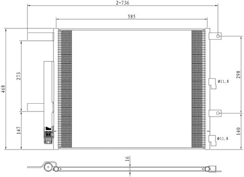 OE Replacement RAM PICKUP-RAM-2500 A/C Condenser (Partslink Number CH3030258)
