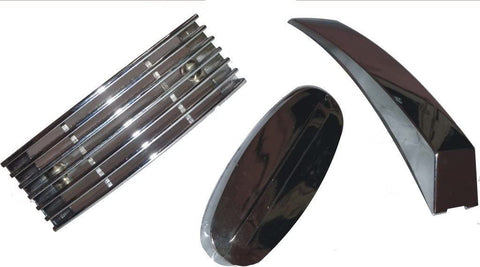 Vespa PX LML EFL Chrome Set Of Mudguard Crest ,Horncast Grill,Fork LI nk Cover