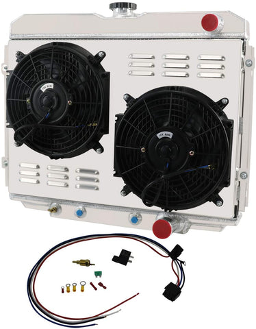 CoolingSky 62MM 4 Row Core Aluminum Radiator +2X12