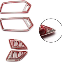 Xotic Tech 5pcs Sporty Red Pre-Cut Front Hood Grille Grill Molding Trim Waterproof Protector Sticker for Honda Accord 2018 2019 Sedan