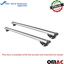 OMAC Roof Racks Lockable Cross Bars Carrier Cargo Racks Rail Aluminium Silver Set 2 Pcs. for Ford Edge 2015-2018