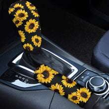 Buybai Sunflower Auto Protective Interior Accessiores Brake Shell Gear Head Cover Car Handbrake Gear Shift Knob Cover 2 pcs Fit Most Cars Sedan SUV Van Truck