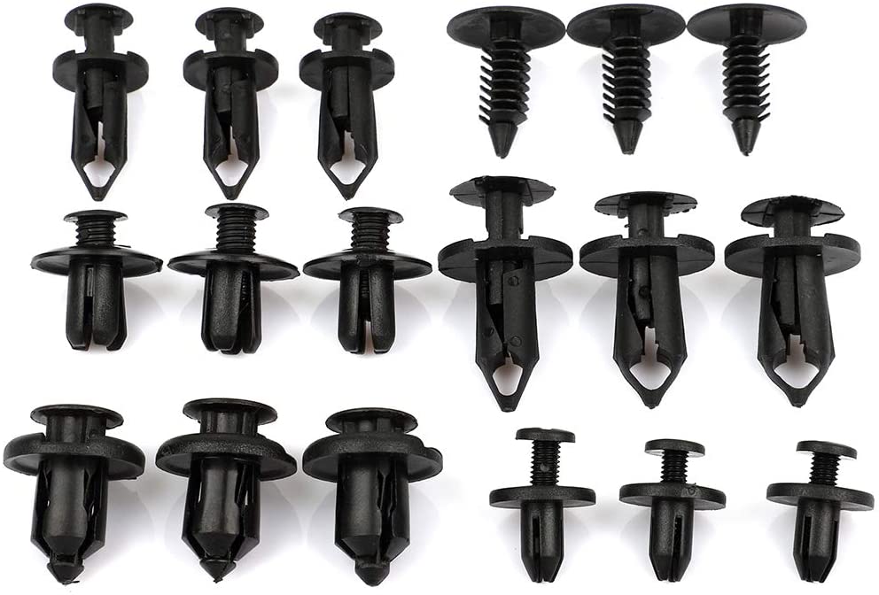 LSAILON Car Retainer Clips Kit 6Sizes Black Plastic Fender Clips Bumper Retainer Clips Kit fit for GM Ford Toyota with Tool,190Pcs