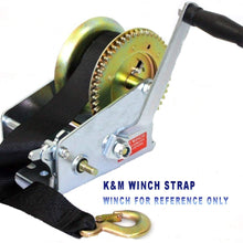 Winch Strap with Hook for Boat Trailer Heavy Duty Replacement Capacity 5,600. Lbs Black Nylon 2 inch Wide x 20 feet Long for Fishing Winch Transom Securing Tie Down Marine Galvanized Hook