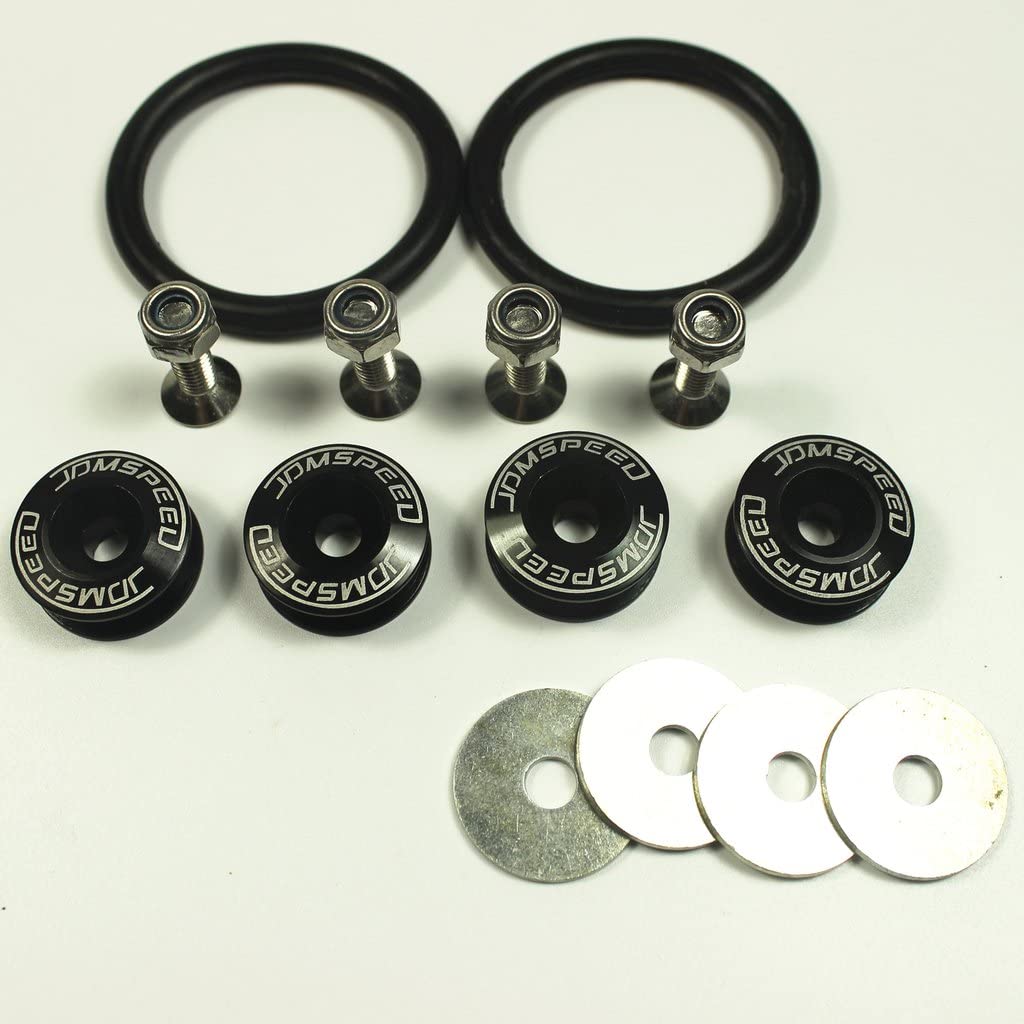 Quick Release Bumper Clips JDMSPEED Universal CNC Billet Quick Release Fastener Kit - Black - For Bumper/Trunk/Fender JDM Quick Release Fastener - Foto 4