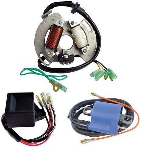Kit High Output Stator + High Performance CDI Box + External Ignition Coil for Yamaha YFS 200 Blaster 1988-2002 | OEM Repl.# 3JM-85560-00-00 5VM-85560-00-00 2XJ-85560-M0-00 3FL-85540-00-00