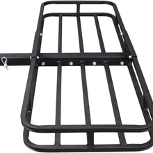 ZENY Hitch Mount Cargo Carrier Universal 53" Compact Luggage Rack Steel Cargo Basket 2’’ Receiver Cargo Rack 500 LBS Capacity