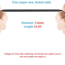 PixelMan Backup Camera Extension Cable,16.5ft 5 Pin Male to Female Rear View Camera Extension Cord for Dash Cam Mirror Cam Rearview Camera,Reverse Camera Wire for Car Pickup Truck SUV Van Rv Trailer