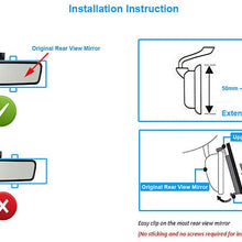ICBEAMER 10.6" 270mm Flat Blue Surface Universal Fit Wide Angle Panoramic Auto Interior Rear View Blind Spot Mirror