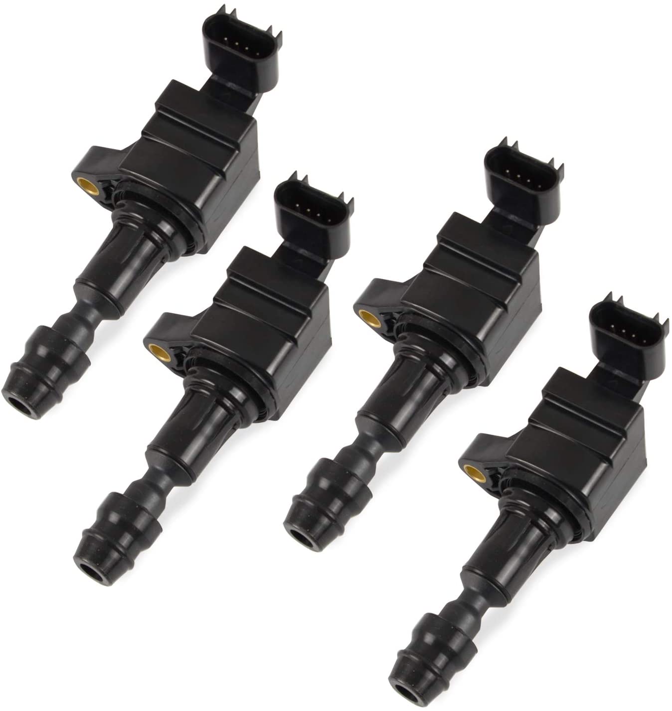 4Pcs Ignition Coil Pack Compatible with 2006-2017 Chevy Malibu HHR Cobalt Equinox GMC Terrain Pontiac G6 Buick Regal Lacrosse Verano Saturn 2.4L, 2.2L, 2.0L (Black)