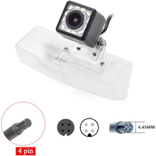 eHANGO Car Rear View Camera 4 Pin to RCA Cable Bracket License Plate Lights Housing Mount for Lexus HS250h/ Lexus CT200h/ Toyota Matrix/Toyota Prius/Toyota RAV4/ Toyota Venza (12 LED)