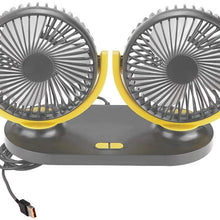 Duokon USB Dual Head Car Fan Portable Air Conditioner Auto Cooler Ventilation 12V (Black)