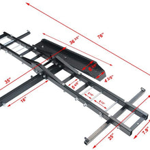 KAYCENTOP Hitch Mounted Motorcycle Rack 300LBS Capacity Scooter Carrier Hauler with Loading Ramp fit 2 inch Receiver of Most Vehicles SUVs Vans