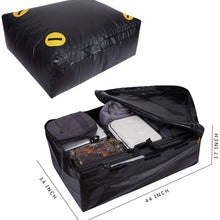 Alfa Gear Waterproof No Blow Off Car Roof Bag Cargo bag Car Roof Top Carrier Soft-Shell Carriers with Extra Tie down Straps,Anti-slip mats,Safety lock,Cargo Net 15 Cu.ft for cars with or without racks