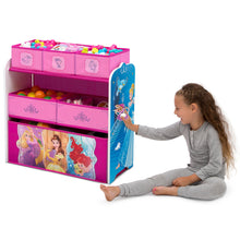 Disney Princess 4-Piece Room-in-a-Box Bedroom Set by Delta Children - Includes Sleep & Play Toddler Bed, 6 Bin Design & Store Toy Organizer and Desk with Chair